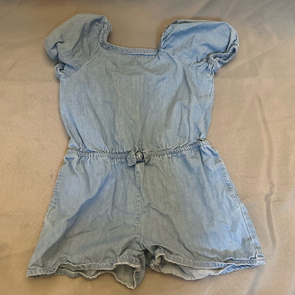 Cat & Jack Blue Jumpsuit with Ruffled Hems